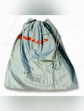Prada Gray Silver Drawstring Dust Bag Handbag Storage 15x12.5